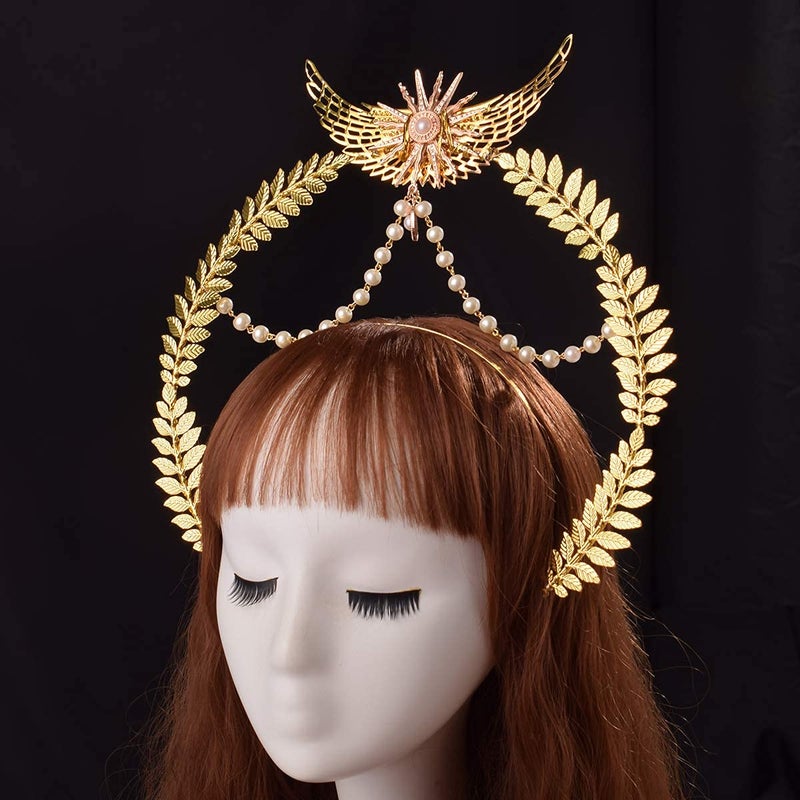 BLESSUME Halo Crown Mary Goddess Headband Women's Halloween Costume Goddess Headpiece (Style 22) - Image 4
